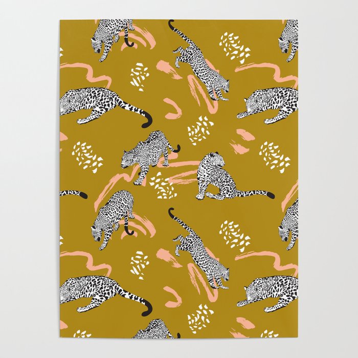 Leopards - Mustard Poster Gallery Image 4