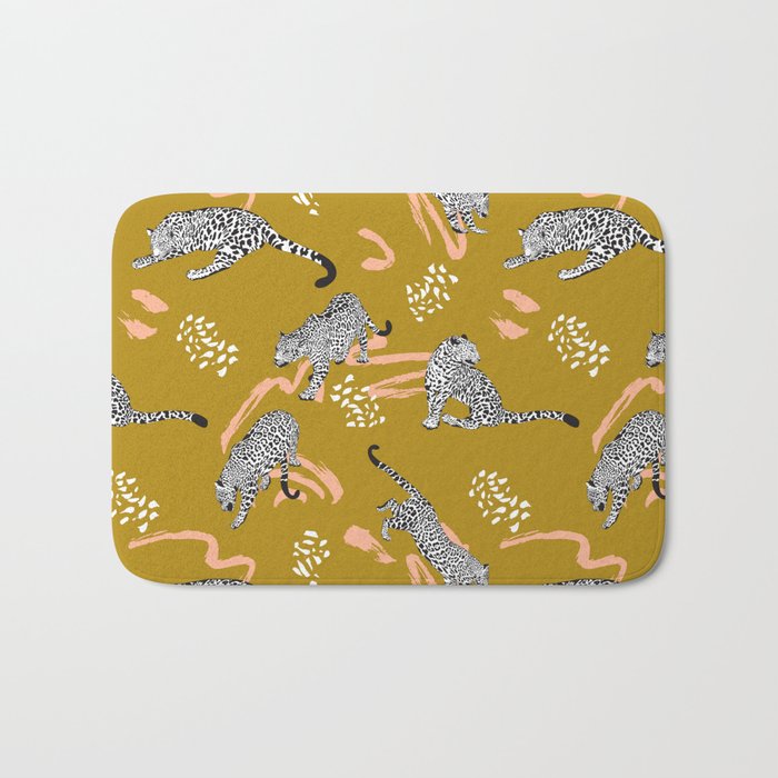 Leopards - Mustard Bath Mat Gallery Image 1