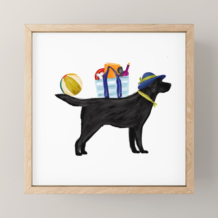 Labrador Beach black lab dog beach  Mini Art Print Gallery Image 1