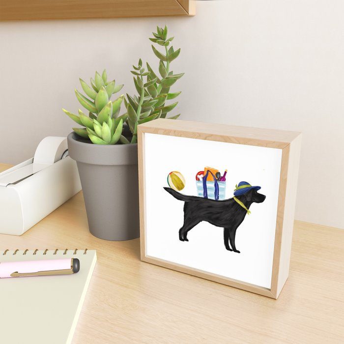 Labrador Beach black lab dog beach  Mini Art Print Gallery Image 2