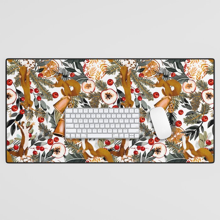 Squirrels on the Christmas tree I Desk Mat Gallery Image 1