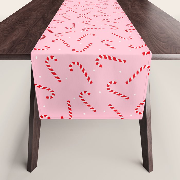 Christmas Candy Cane Pink Table Runner Gallery Image 1