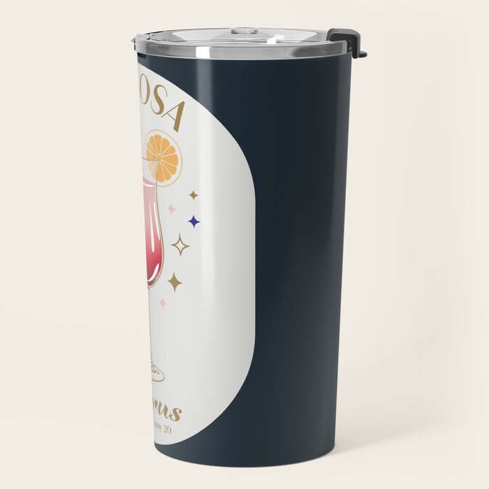 Mimosa Cocktail Zodiac Sign Travel Mug Gallery Image 2