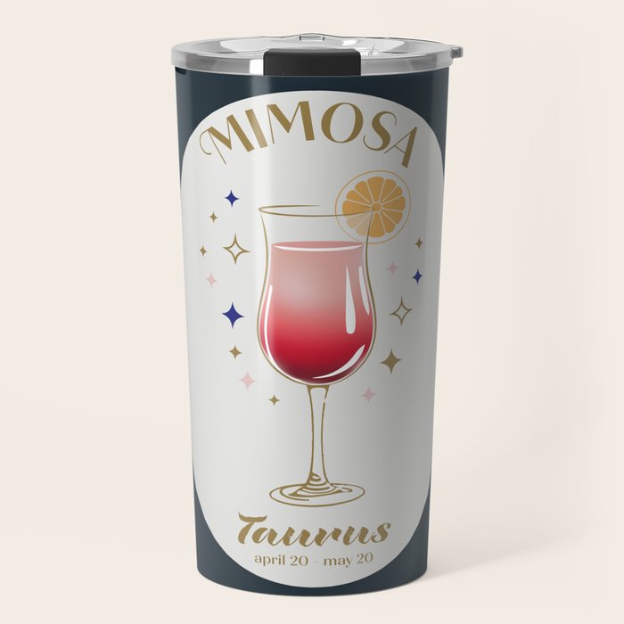 Mimosa Cocktail Zodiac Sign Travel Mug Gallery Image 1
