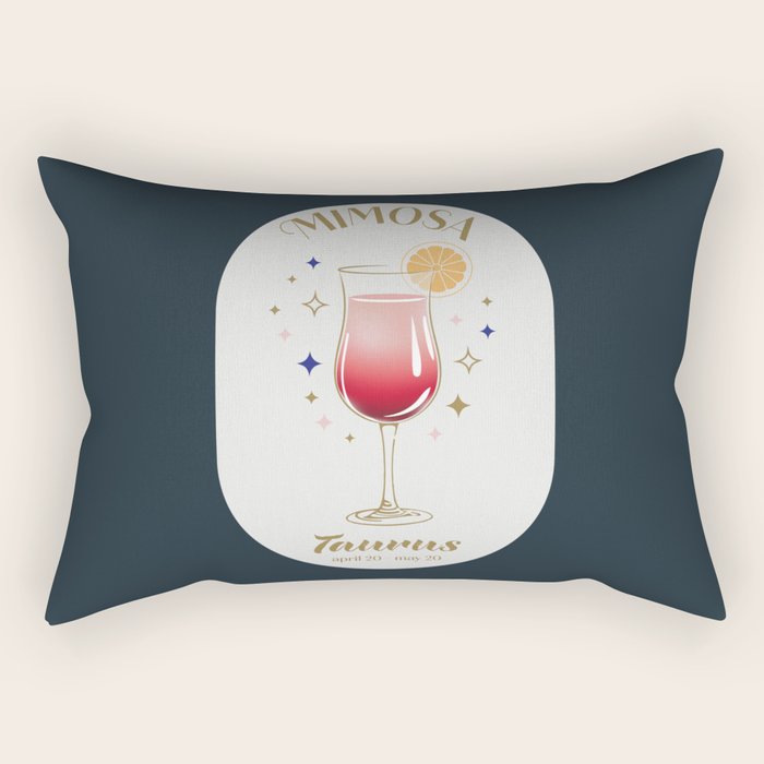 Mimosa Cocktail Zodiac Sign Rectangular Pillow Gallery Image 1