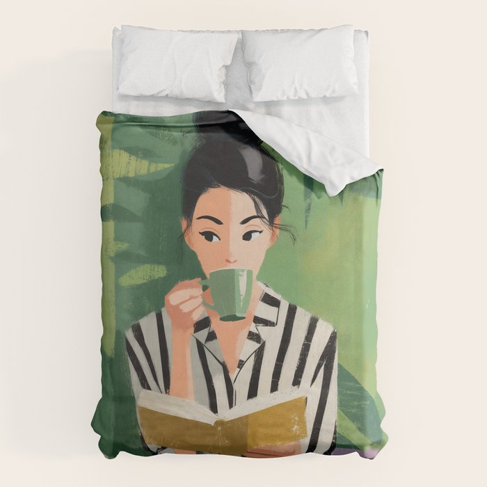 Morning Muse in Stripes Duvet Cover Gallery Image 1