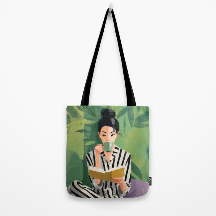 Morning Muse in Stripes Tote Bag Gallery Image 2