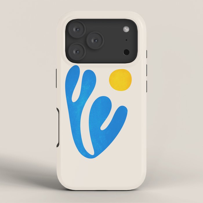 Blue Leaf & Sun: Matisse Paper Cutouts I iPhone Case Gallery Image 3
