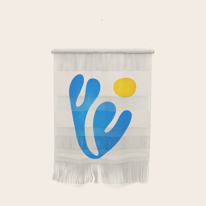 Blue Leaf & Sun: Matisse Paper Cutouts I Wall Hanging Gallery Image 1