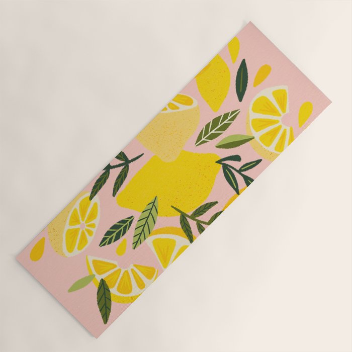 Lemon Blooms - Blush Palette Yoga Mat Gallery Image 1