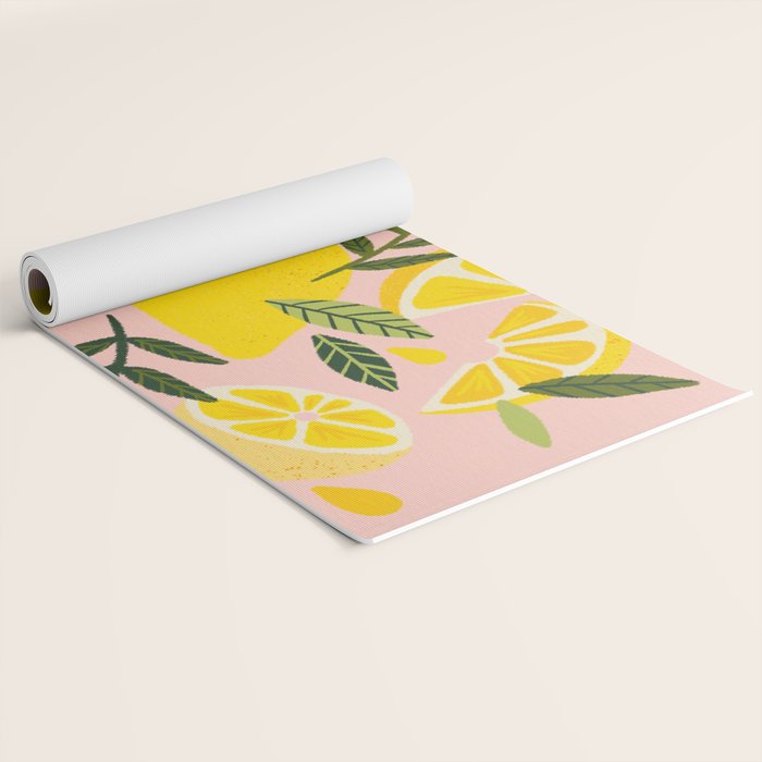Lemon Blooms - Blush Palette Yoga Mat Gallery Image 2