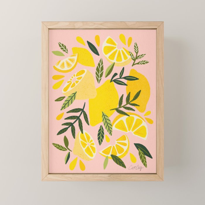 Lemon Blooms - Blush Palette Mini Art Print Gallery Image 1