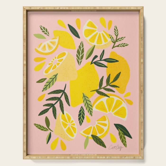 Lemon Blooms - Blush Palette Serving Tray Gallery Image 1