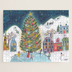 Skating retro winter snow landscape Jigsaw Puzzle Gallery Image 1