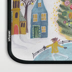 Skating retro winter snow landscape Laptop Sleeve Gallery Image 3
