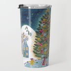 Skating retro winter snow landscape Travel Mug Gallery Image 3