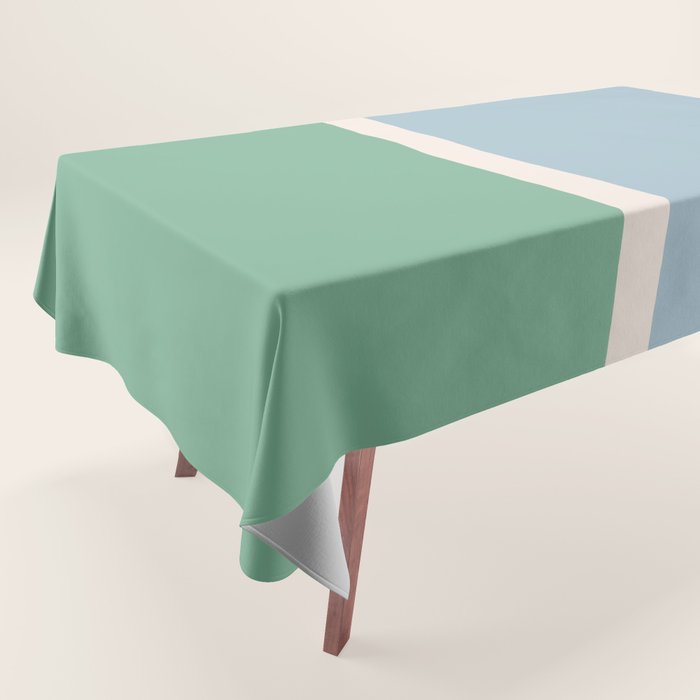 Juniper Color Block Blue and Green Tablecloth Gallery Image 1