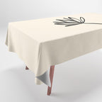 Minimalist Flower Black and Almond Cream Tablecloth Gallery Image 1