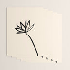 Minimalist Flower Black and Almond Cream Wrapping Paper Gallery Image 3