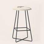 Minimalist Flower Black and Almond Cream Stool Gallery Image 1