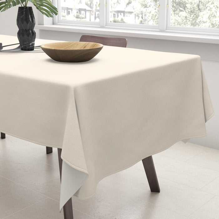 Minimalist Flower Black and Almond Cream Tablecloth Gallery Image 3