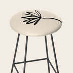 Minimalist Flower Black and Almond Cream Stool Gallery Image 2