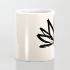 Minimalist Flower Black and Almond Cream Coffee Mug Gallery Image 4