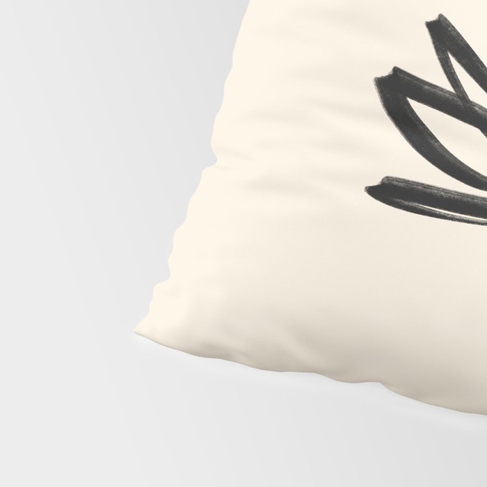 Minimalist Flower Black and Almond Cream Pillow Sham Gallery Image 4