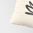 Minimalist Flower Black and Almond Cream Pillow Sham Gallery Image 4