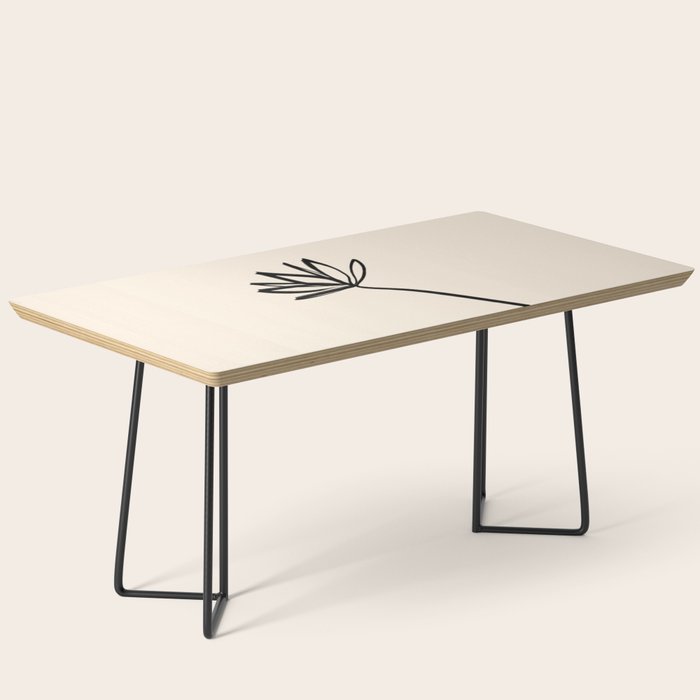 Minimalist Flower Black and Almond Cream Coffee Table Gallery Image 1