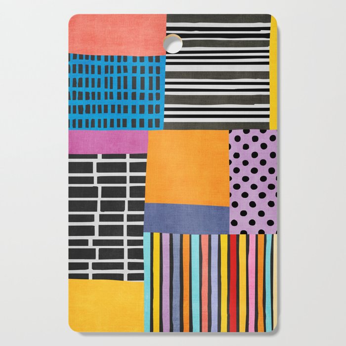 Modern Multicolor Patchwork Design Cutting Board Gallery Image 1