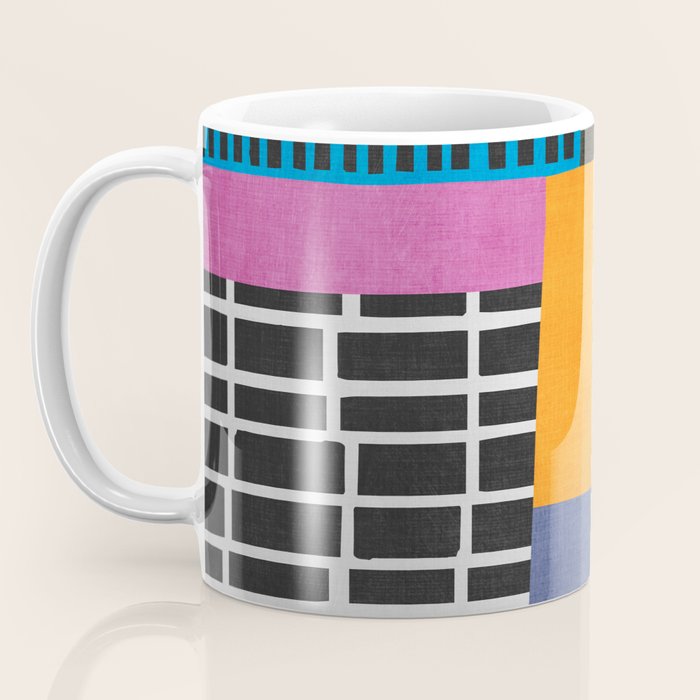 Modern Multicolor Patchwork Design Coffee Mug Gallery Image 3