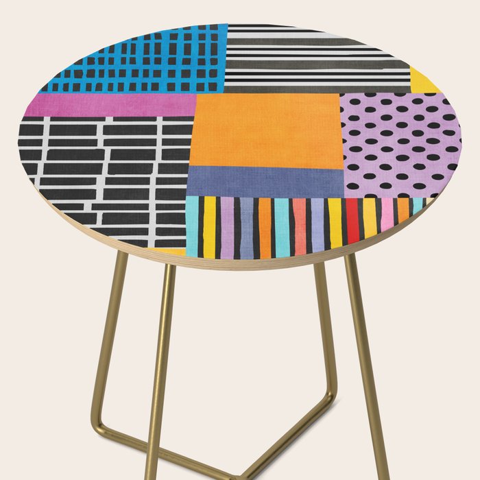 Modern Multicolor Patchwork Design Side Table Gallery Image 2