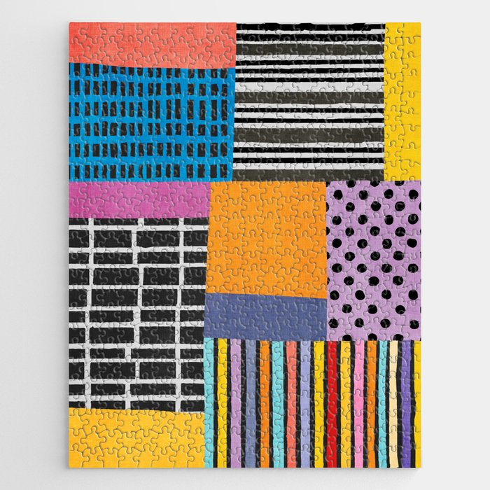 Modern Multicolor Patchwork Design Jigsaw Puzzle Gallery Image 1