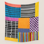 Modern Multicolor Patchwork Design Wall Tapestry Gallery Image 4