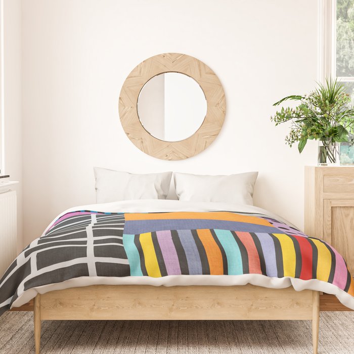 Modern Multicolor Patchwork Design Duvet Cover Gallery Image 3