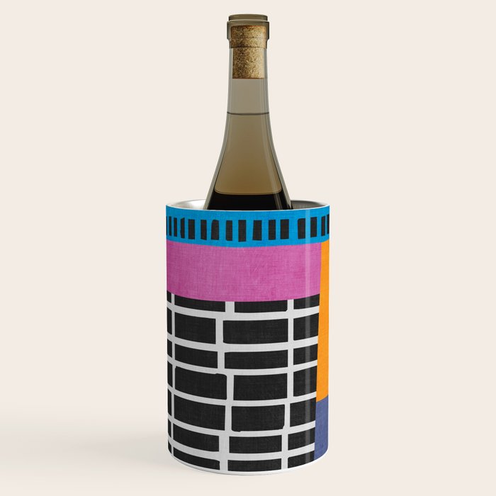 Modern Multicolor Patchwork Design Wine Chiller Gallery Image 2