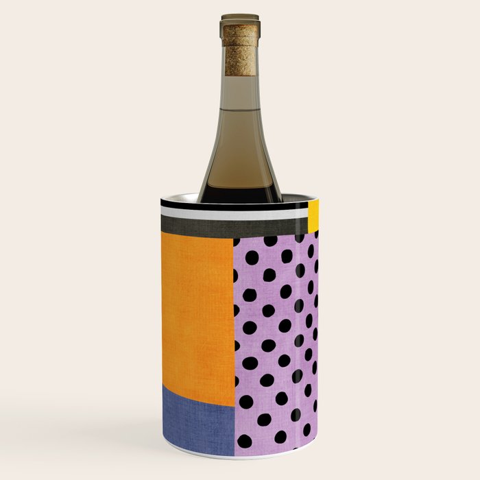 Modern Multicolor Patchwork Design Wine Chiller Gallery Image 3