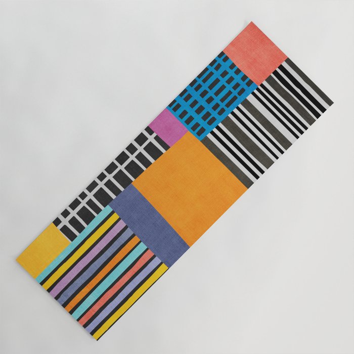 Modern Multicolor Patchwork Design Yoga Mat Gallery Image 1