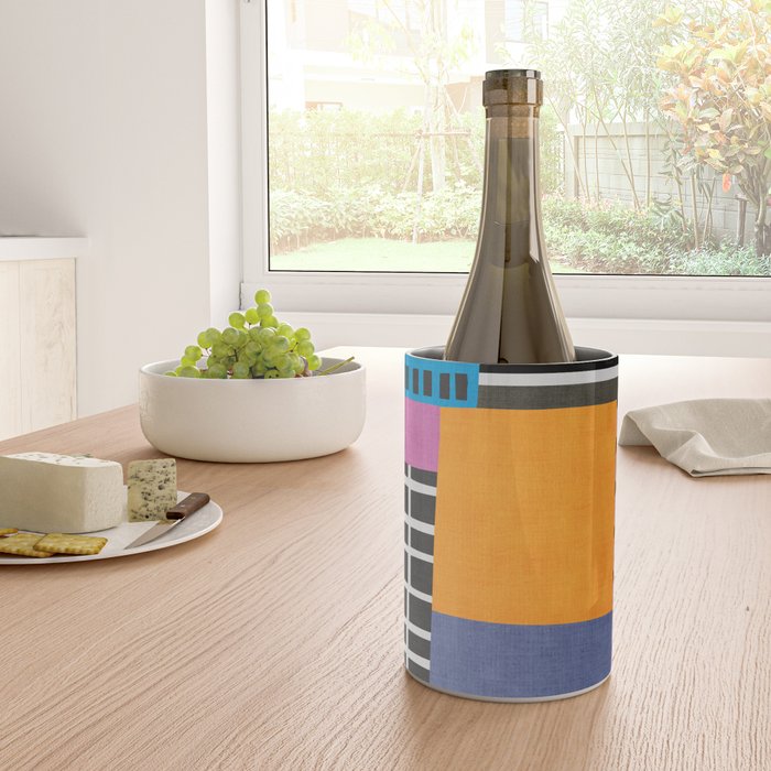 Modern Multicolor Patchwork Design Wine Chiller Gallery Image 4