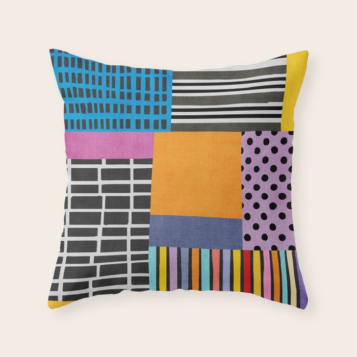Modern Multicolor Patchwork Design Throw Pillow Gallery Image 6