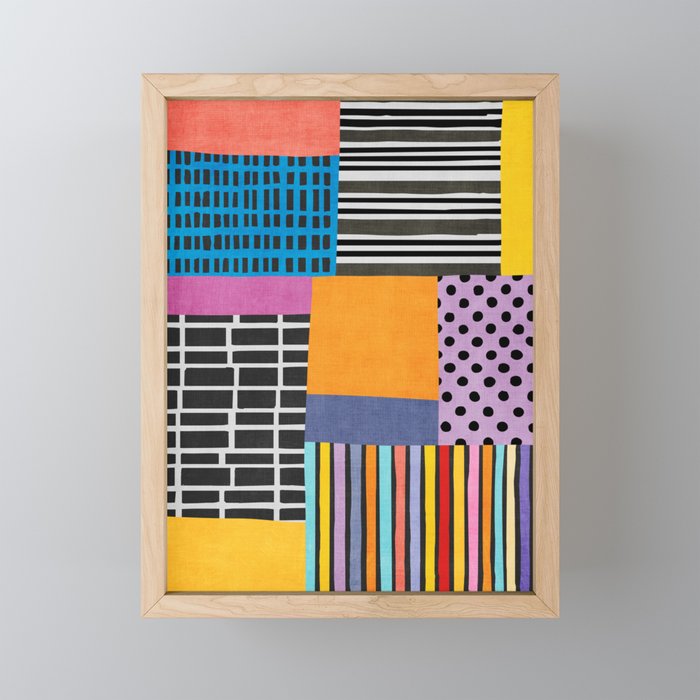 Modern Multicolor Patchwork Design Mini Art Print Gallery Image 1