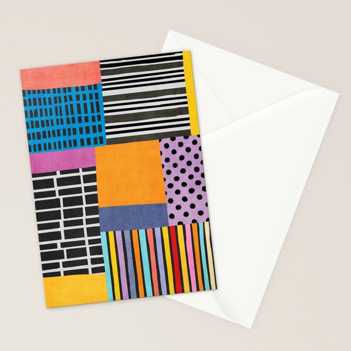 Modern Multicolor Patchwork Design Stationery Card Gallery Image 2
