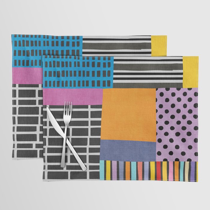 Modern Multicolor Patchwork Design Placemat Gallery Image 1