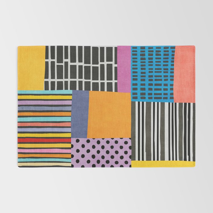 Modern Multicolor Patchwork Design Rug Gallery Image 2