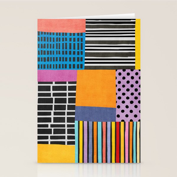 Modern Multicolor Patchwork Design Stationery Card Gallery Image 2