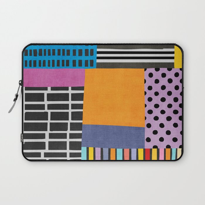 Modern Multicolor Patchwork Design Laptop Sleeve Gallery Image 1