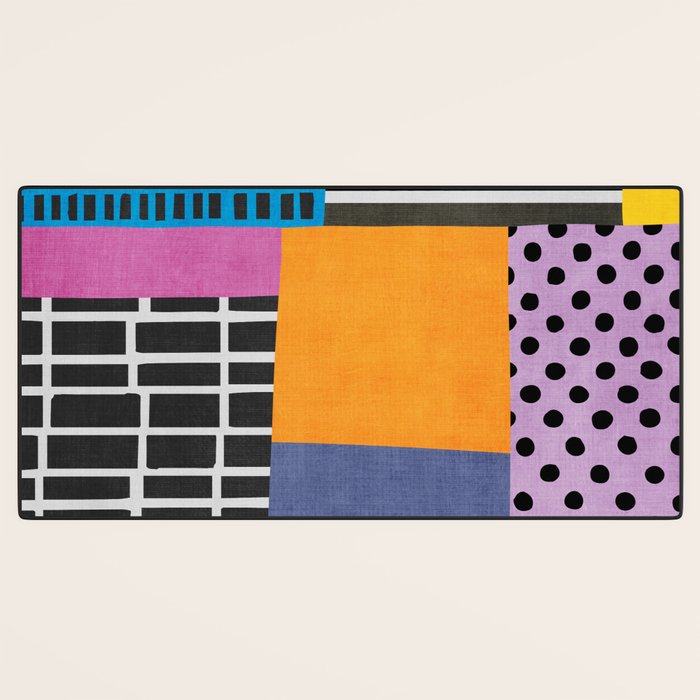 Modern Multicolor Patchwork Design Desk Mat Gallery Image 3
