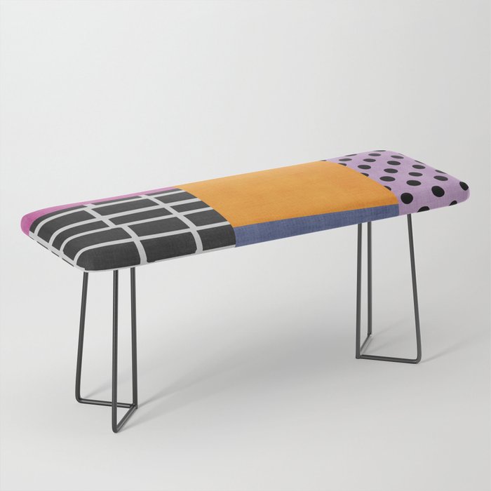 Modern Multicolor Patchwork Design Bench Gallery Image 1