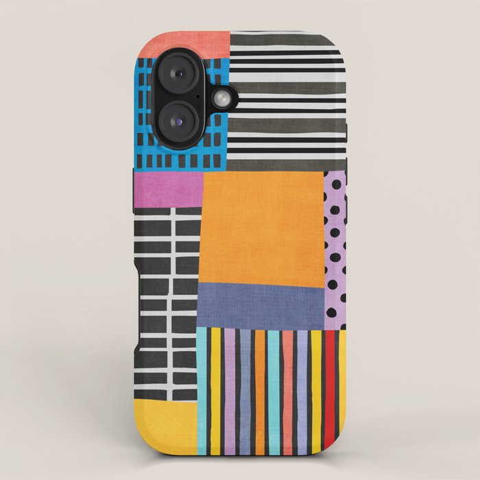 Modern Multicolor Patchwork Design iPhone Case Gallery Image 1